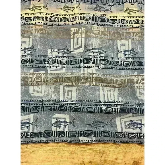 Aftco Bluewater Hawaiian Button Up Short Sleeve Shirt M Fishing All Over Print - Picture 8 of 9